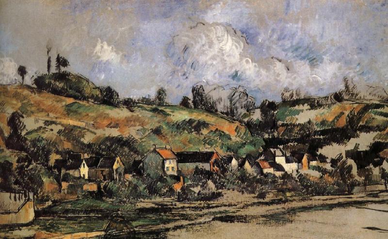 Paul Cezanne Pang Schwarz map of the villages near oil painting image